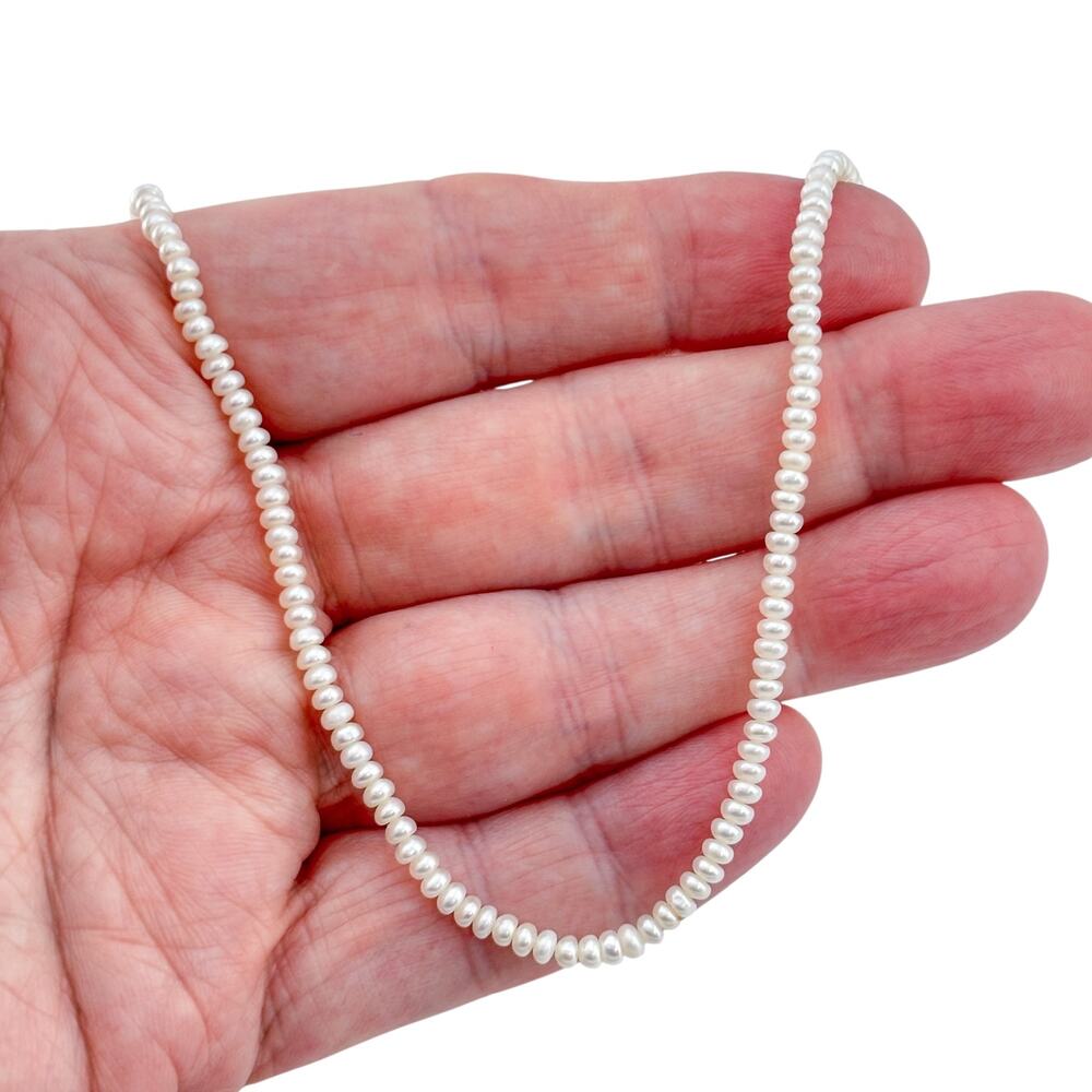 Vintage Sterling Silver 925 Pearl Necklace 25"